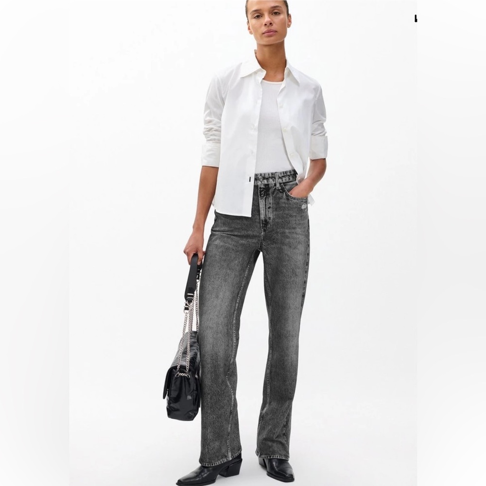 Rag & Bone Miramar Shea Straight Leg Jeans in Raven- Shortened